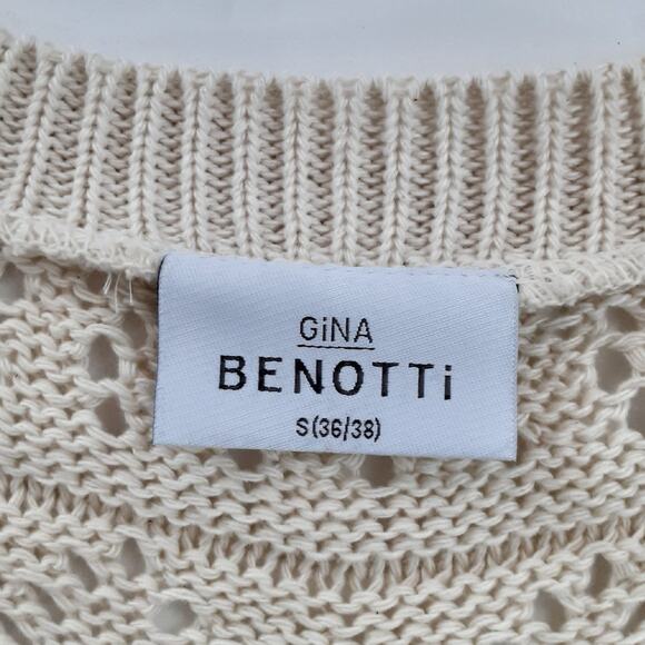 Gina Benotti Crochet Knit Kaftan Sweater Dress Swim Cover Up Bohemian Resort - Picture 4 of 9